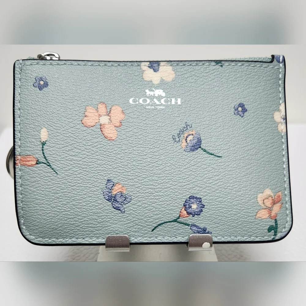 COACH Light Teal Key Pouch NWT C1672G